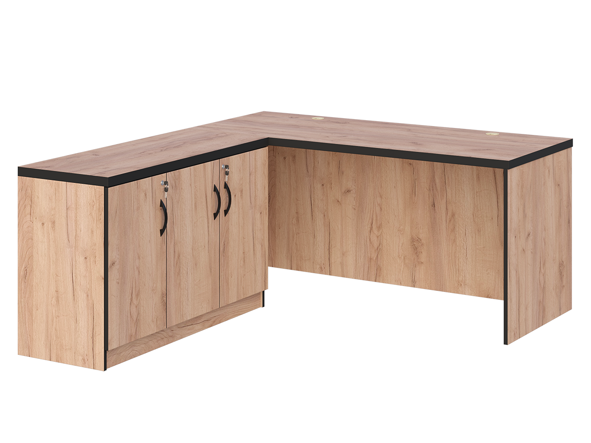 biurko+komoda PREMIO 3_dąb craft złoty