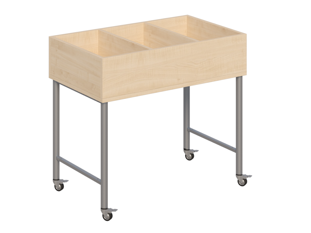 Biblioteczka mobilna Primo 249 na kółkach_klon_st.aluminium_1