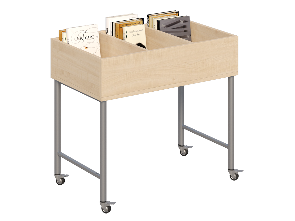 Biblioteczka mobilna Primo 249 na kółkach_klon_st.aluminium_2