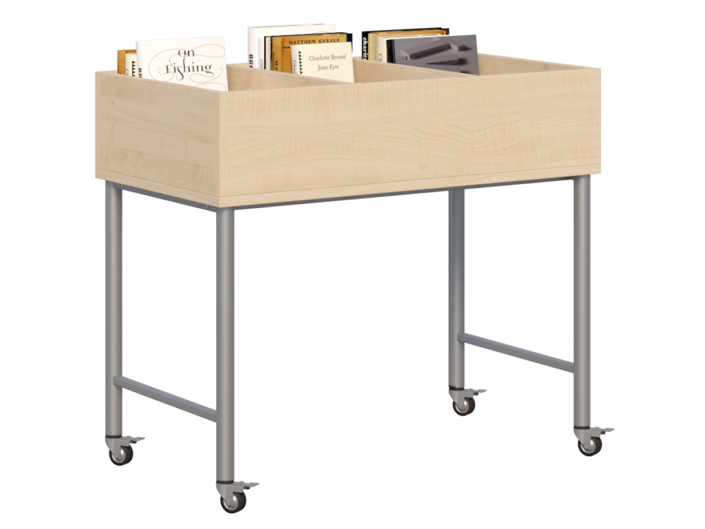 Biblioteczka mobilna Primo 249 na kółkach_klon_st.aluminium_3