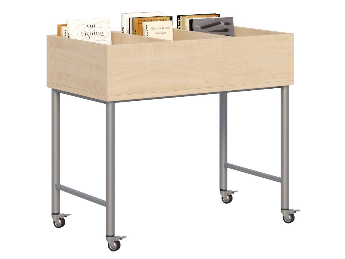 Biblioteczka mobilna Primo 249 na kółkach_klon_st.aluminium_3