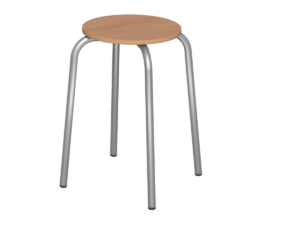 taboret okrągły st.aluminium_sklejka buk