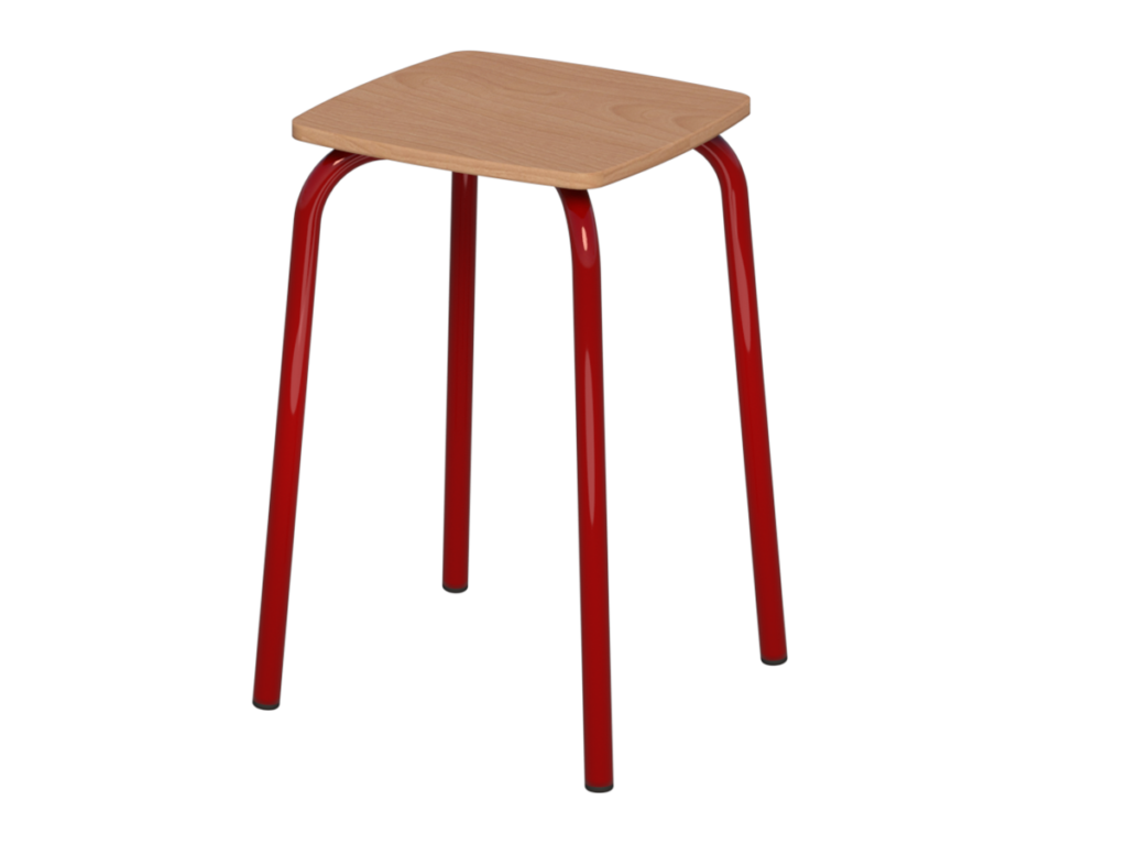taboret kwadrat st.bordowy_sklejka buk