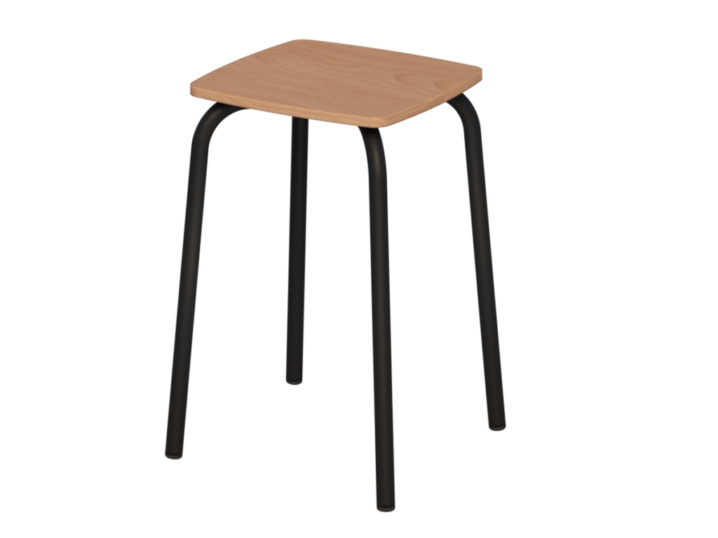 taboret kwadrat st.czarny_sklejka buk