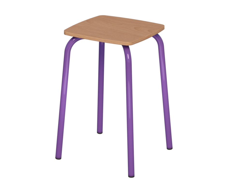 taboret kwadrat st.fioletowy_sklejka buk