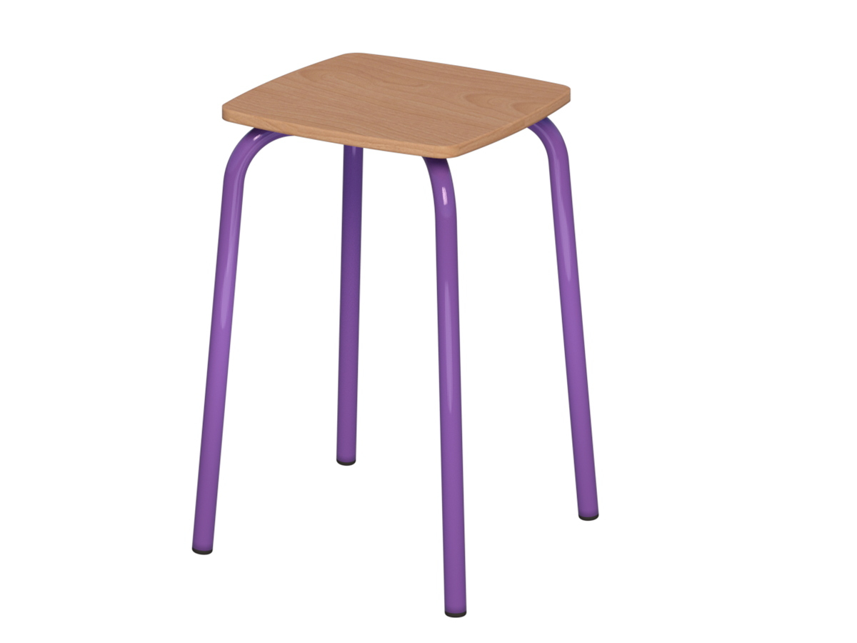 taboret kwadrat st.fioletowy_sklejka buk