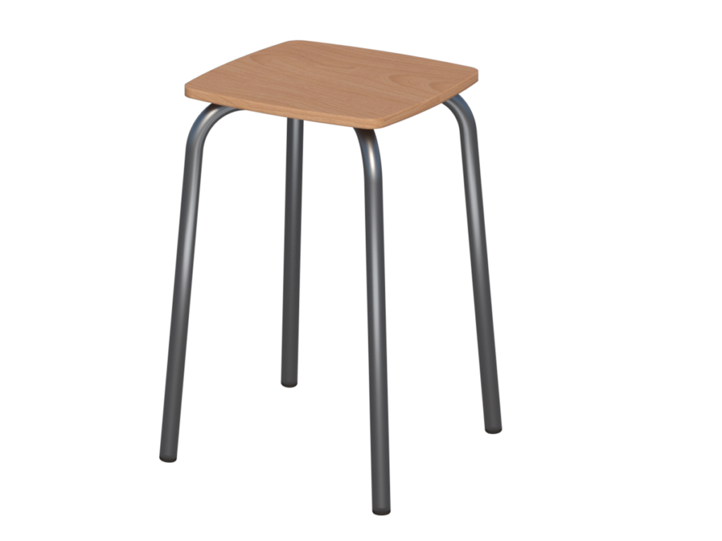 taboret kwadrat st.stalowy_sklejka buk
