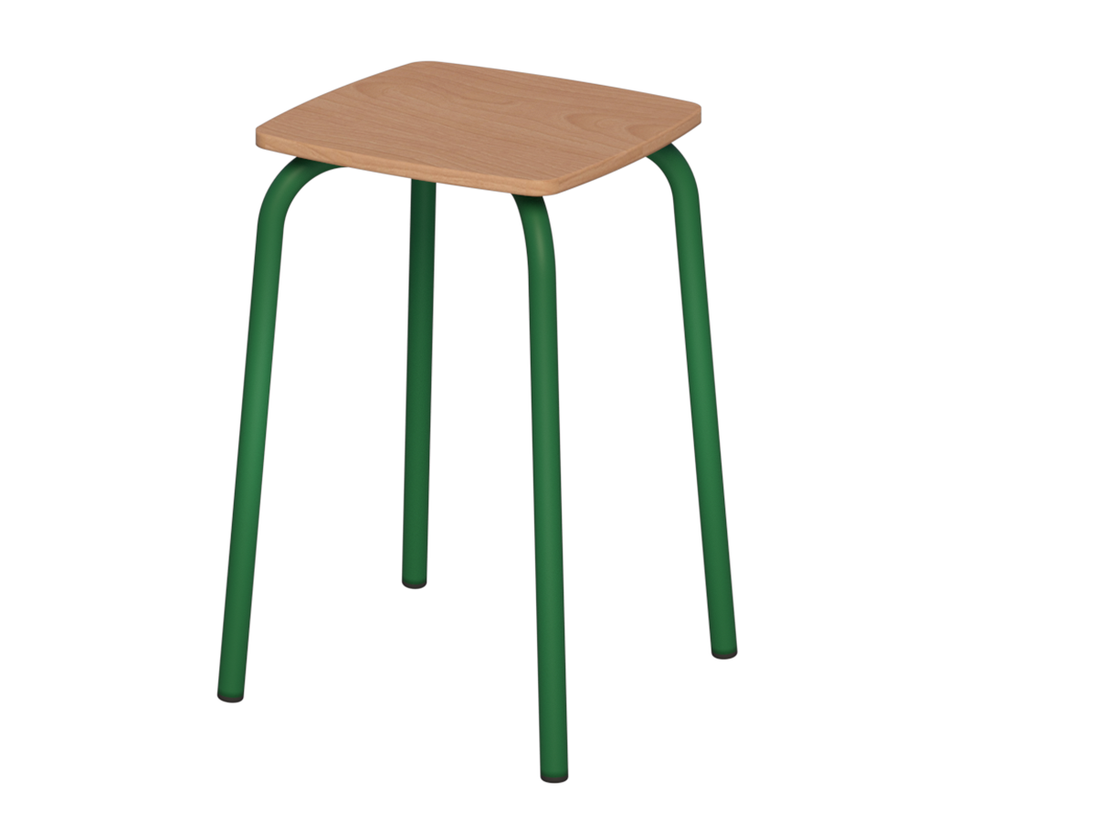 taboret kwadrat st.zielony_sklejka buk
