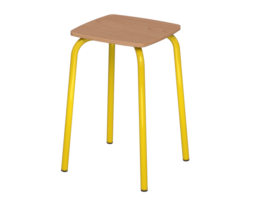 taboret kwadrat st.żółty_sklejka buk