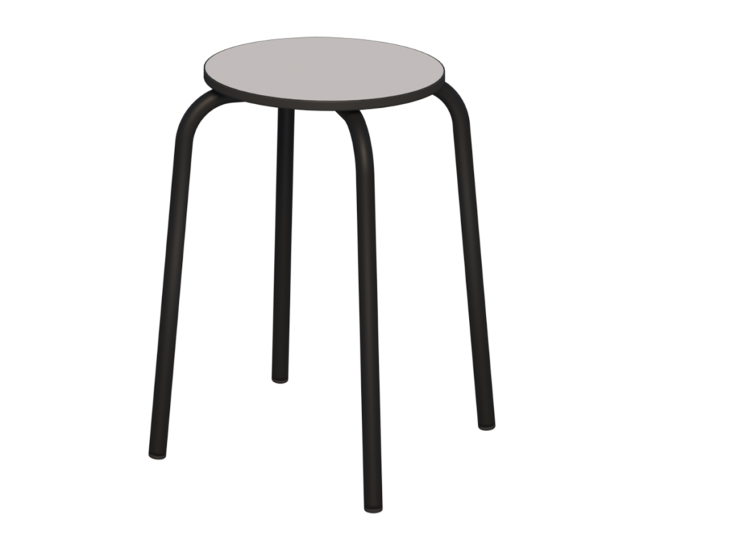 taboret okrągły st.czarny_compact popiel