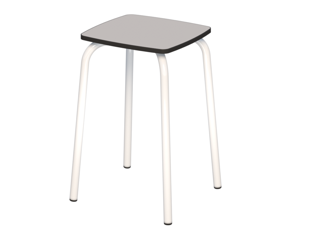 taboret kwadrat st.biały_compact popiel