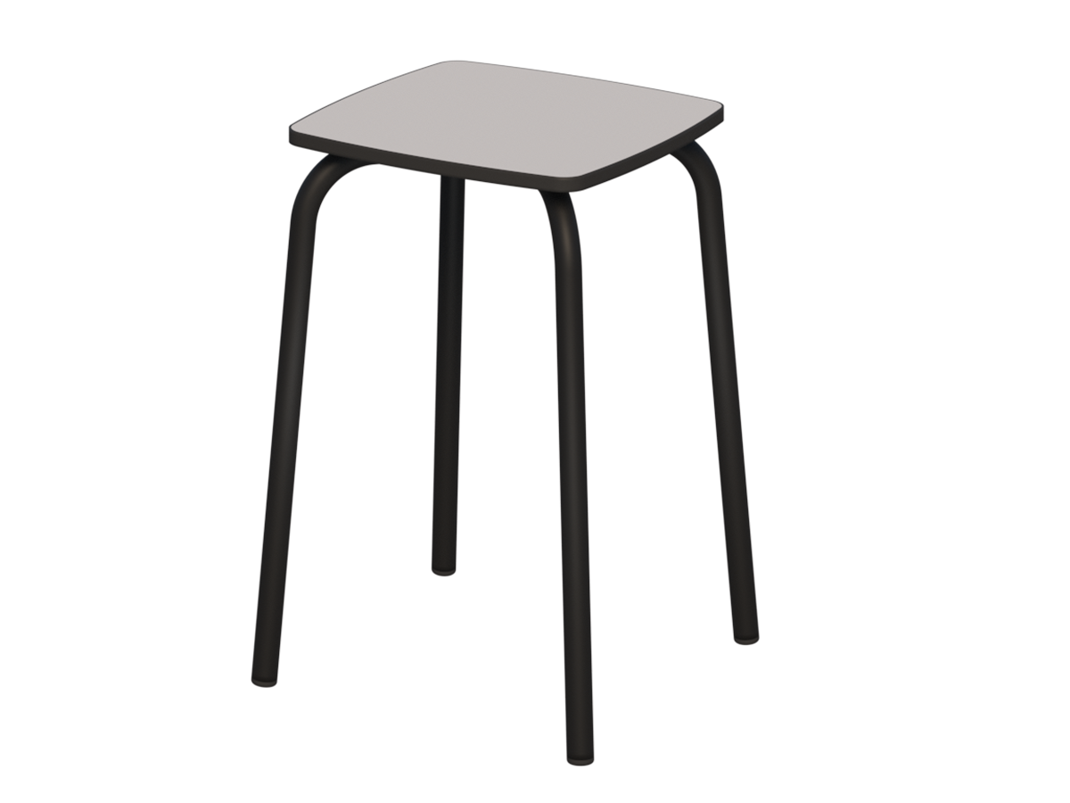 taboret kwadrat st.czarny_compact popiel