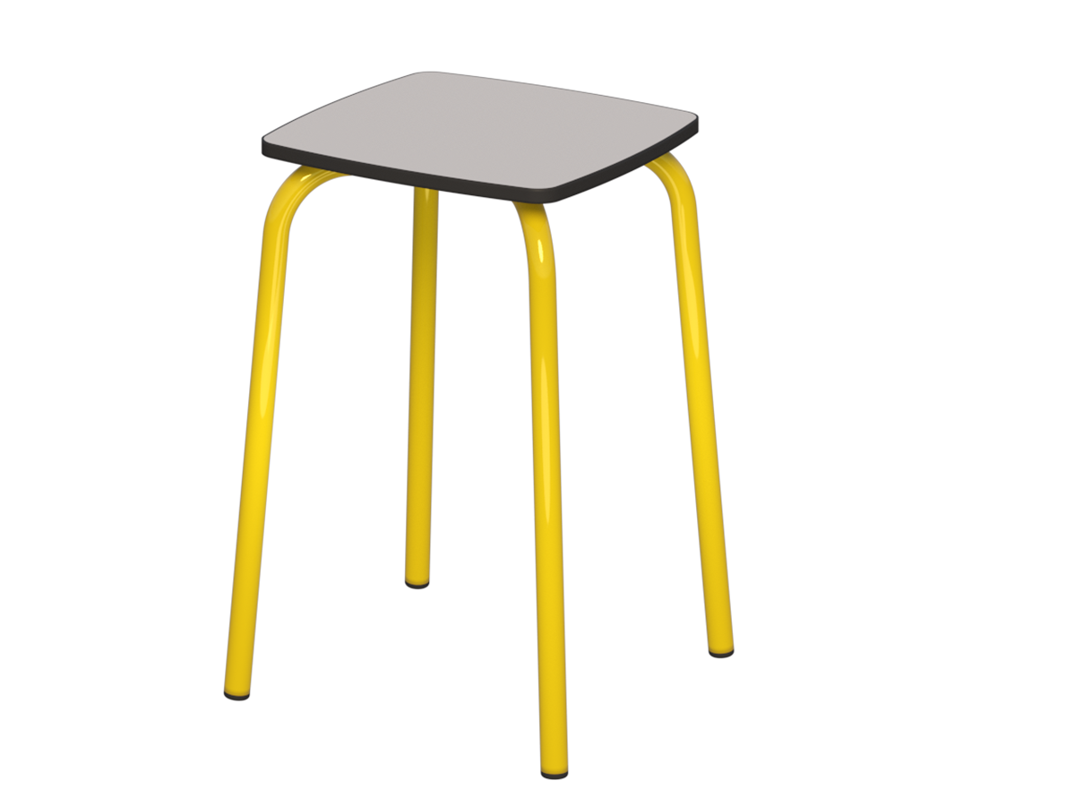 taboret kwadrat st.żółty_compact popiel