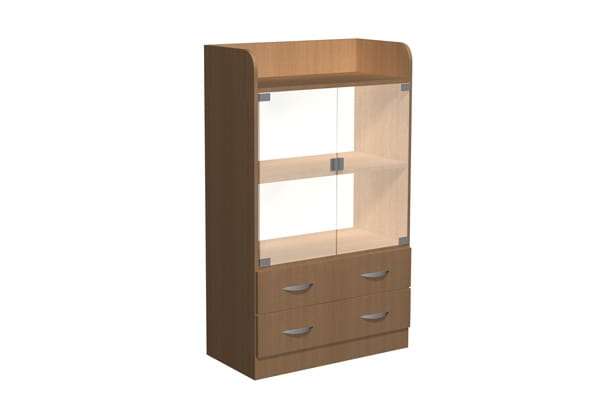 Szafka szkolna z witryną i szufladami Kasztelan F