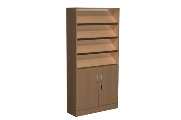 Regał biblioteczny skośne półki i szafka B