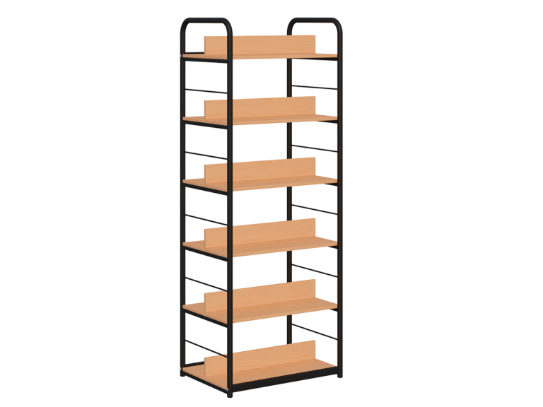 Regał biblioteczny B dwustronny rama metalowa