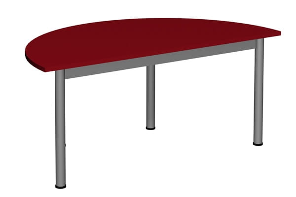 Stół szkolno-przedszkolny półokrągły 1200x600 noga fi 40