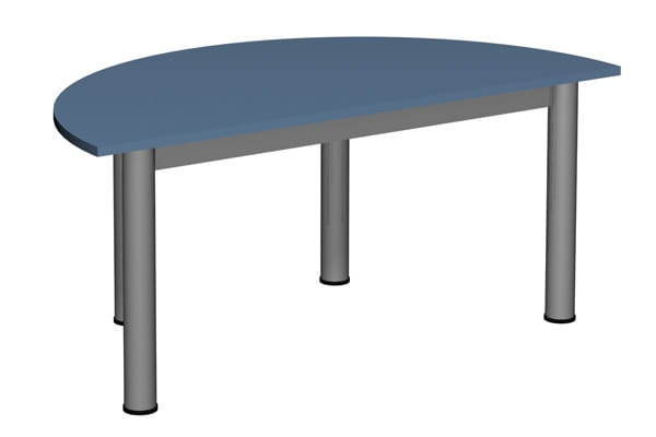 Stół szkolno-przedszkolny półokrągły 1200x600 noga fi 60