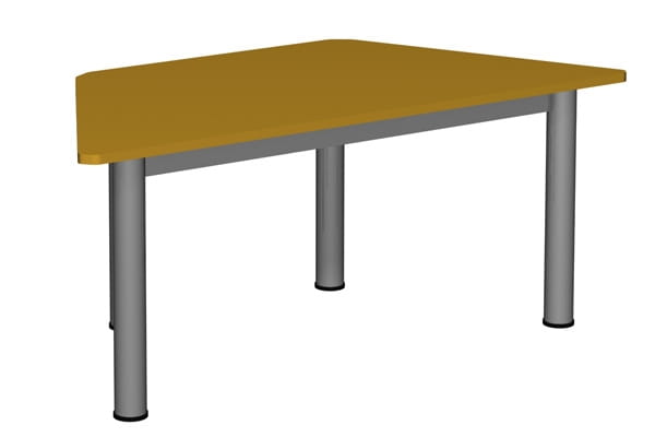 Stół szkolno-przedszkolny trapezowy 1400x700 noga fi 60