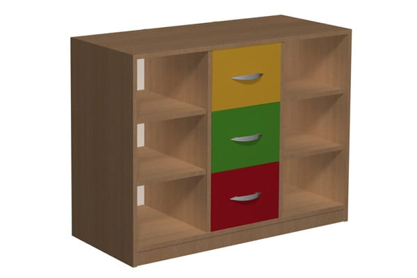 Regał przedszkolny z szufladami Primo 105