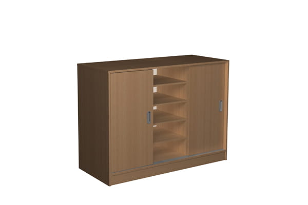 Regał niski na pościel z drzwiami przesuwnymi Primo