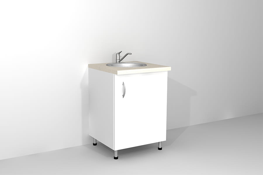 Szafka ze zlewem i baterią szer. 600 mm do gabinetu lekarskiego