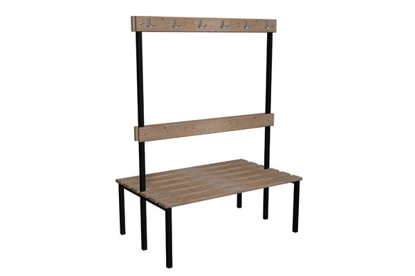 Ławka korytarzowo szatniowa Classic 2-str. z oparciem i wieszakiem 1m lub 1,5m