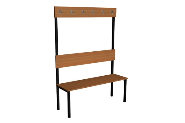 Ławka korytarzowo szatniowa Classic 1-str. z oparciem i wieszakiem 1m lub 1,5m