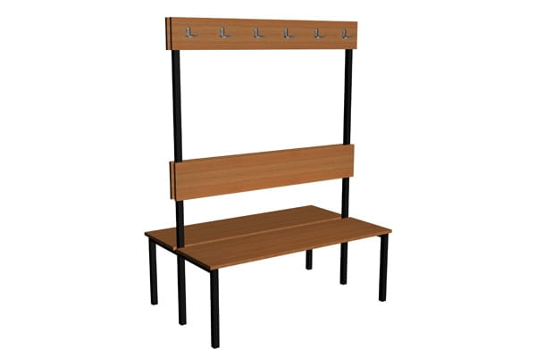 Ławka korytarzowo szatniowa Classic 2-str. z oparciem i wieszakiem 1m lub 1,5m