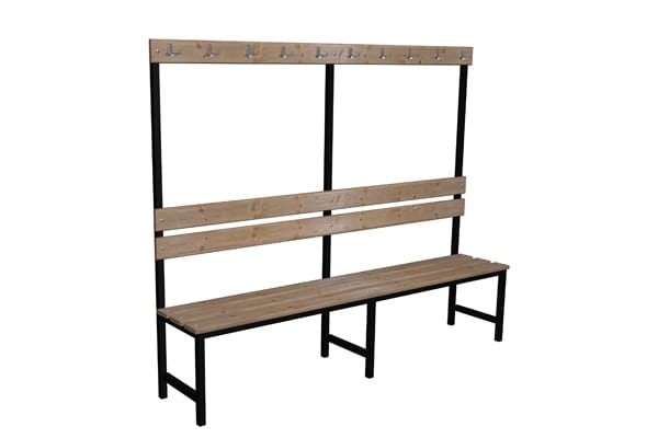 Ławka korytarzowo szatniowa Premium 1-str. z oparciem i wieszakiem 1,5m lub 1,8m lub 2,0m