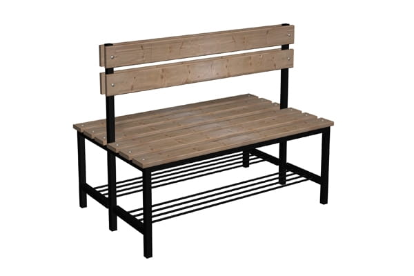 Ławka szatniowo korytarzowa z półką na buty Premium 2-str. z oparciem 1m lub 1,2m