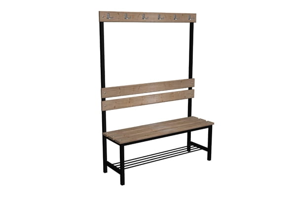 Ławka korytarzowo szatniowa z półką na buty Premium 1-str. z oparciem i wieszakiem 1m lub 1,2m