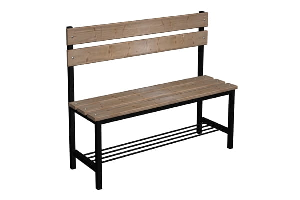 Ławka korytarzowo szatniowa z półką na buty Premium 1-str. z oparciem 1m lub 1,2m