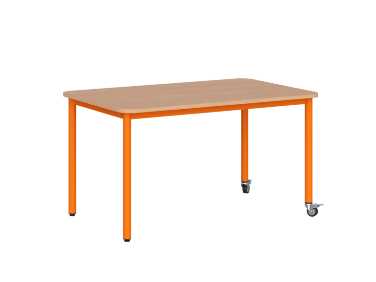 Stolik mobilny szkolno-przedszkolny, blat prostokątny 1200x700 mm (Nr 1, 2, 3)