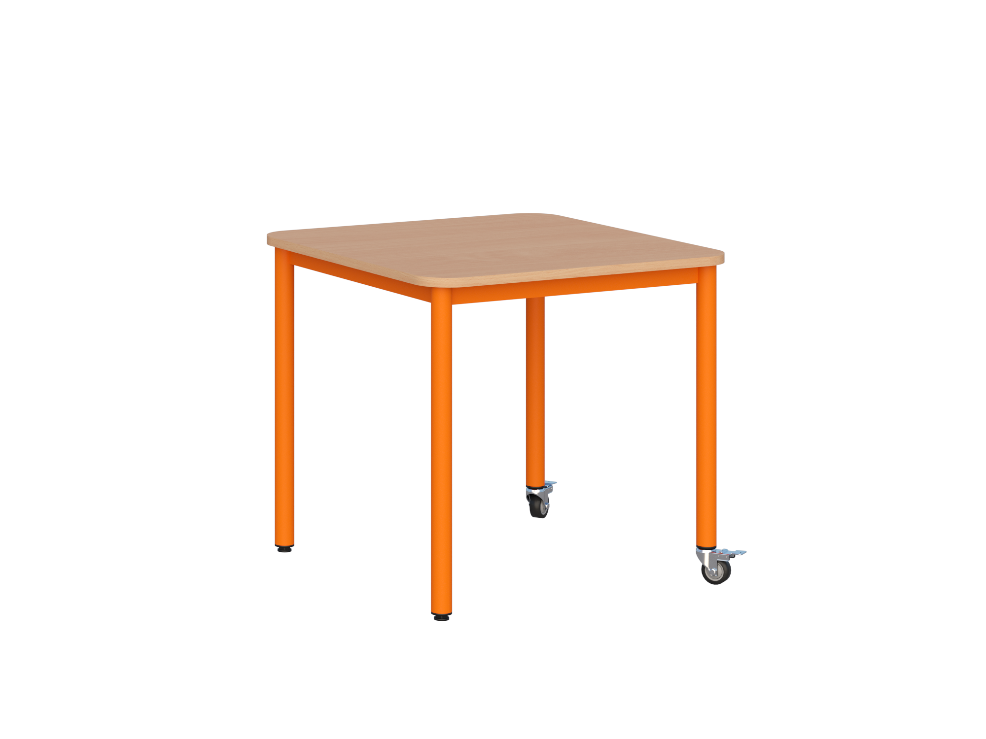 Stolik mobilny szkolno-przedszkolny, blat kwadratowy 700x700 (Nr 1, 2, 3)