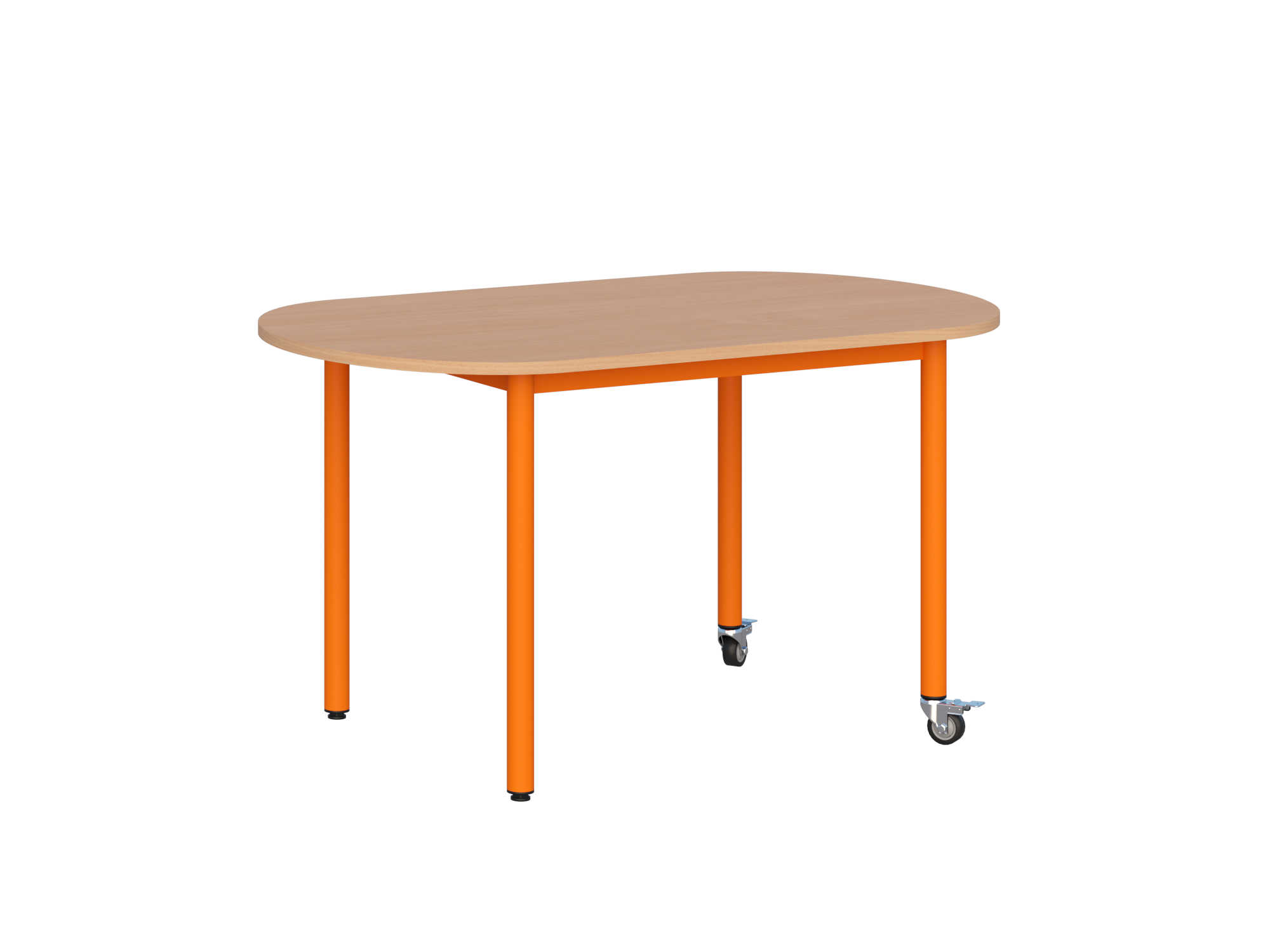 Stolik mobilny szkolno-przedszkolny, blat owalny 1200x700 (Nr 1, 2, 3)