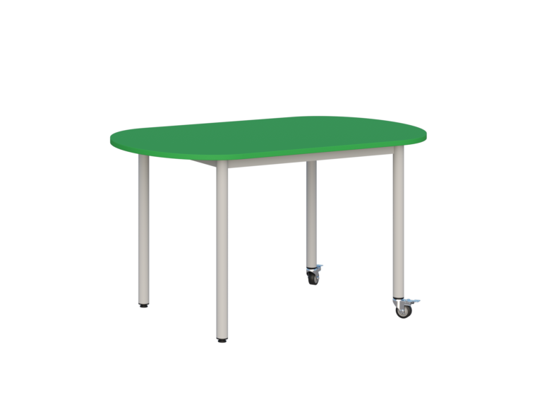 Stolik mobilny szkolno-przedszkolny, blat owalny 1200x700 (Nr 4, 5, 6)