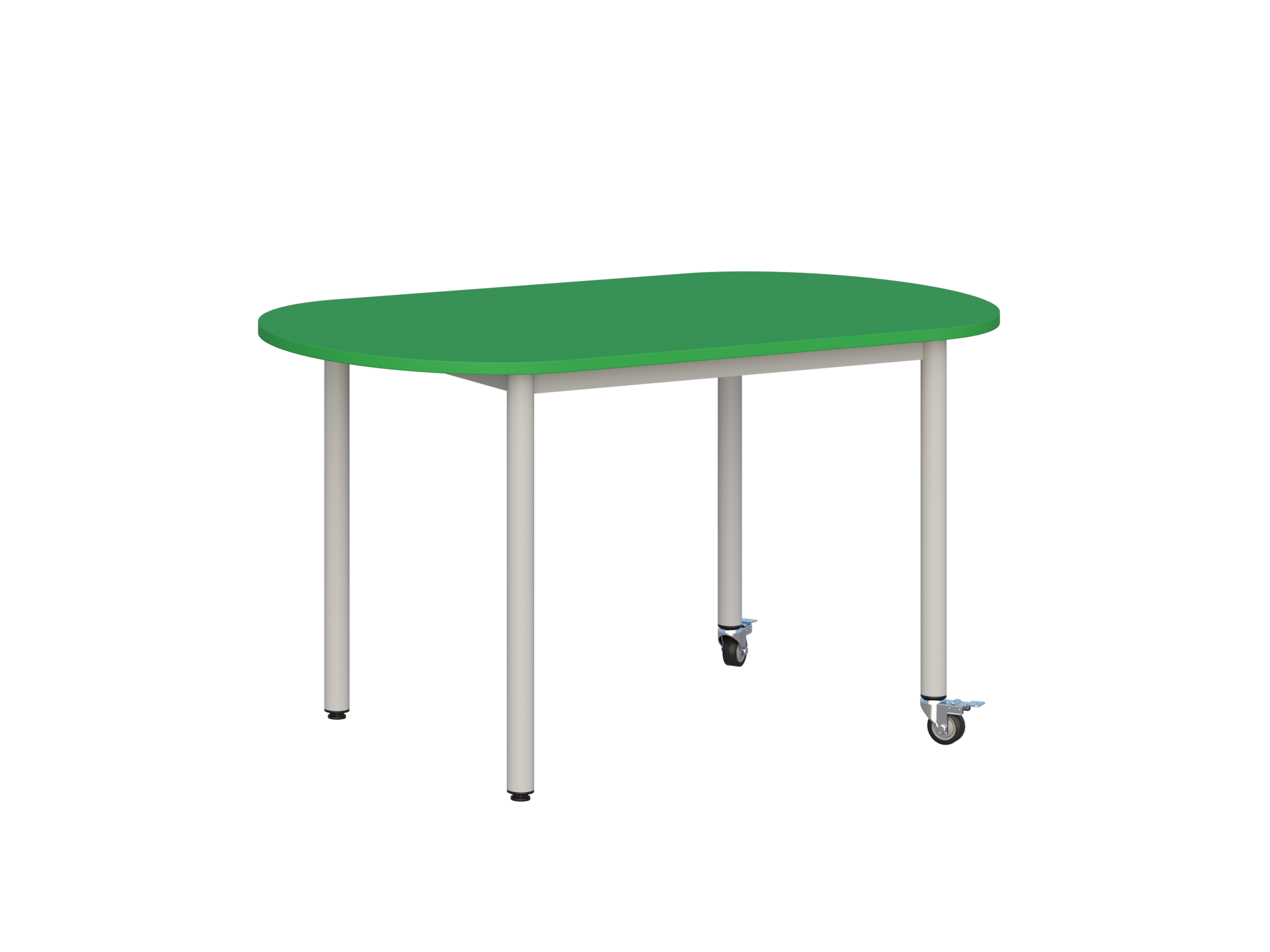 Stolik mobilny szkolno-przedszkolny, blat owalny 1200x700 (Nr 4, 5, 6)
