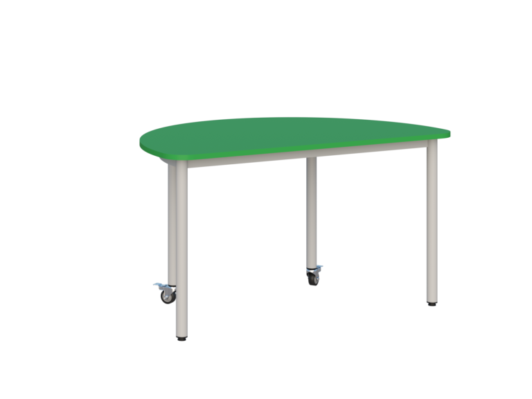 Stolik mobilny szkolno-przedszkolny, blat półokrągły 1200x600 (Nr 4, 5, 6)