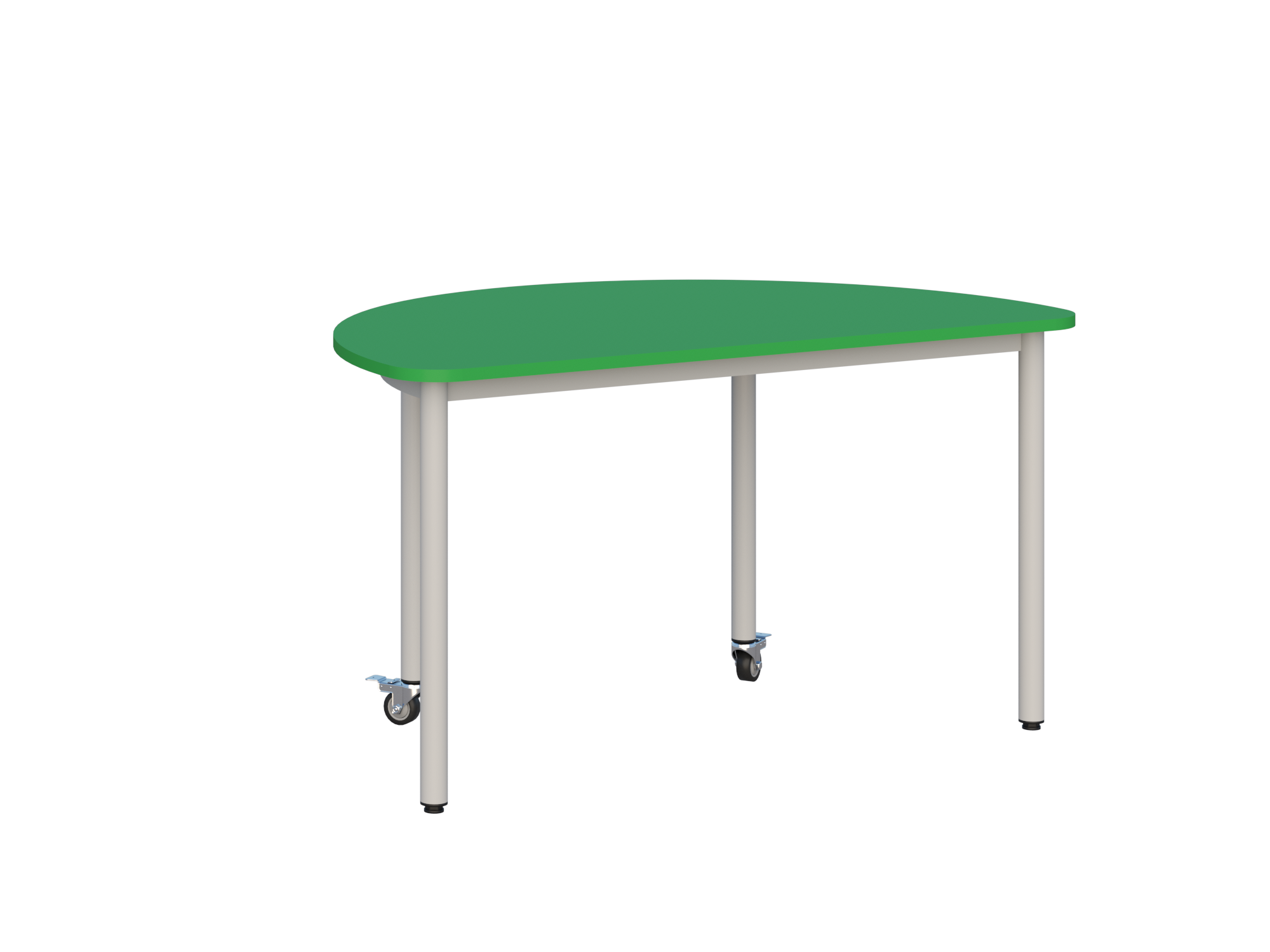 Stolik mobilny szkolno-przedszkolny, blat półokrągły 1200x600 (Nr 4, 5, 6)