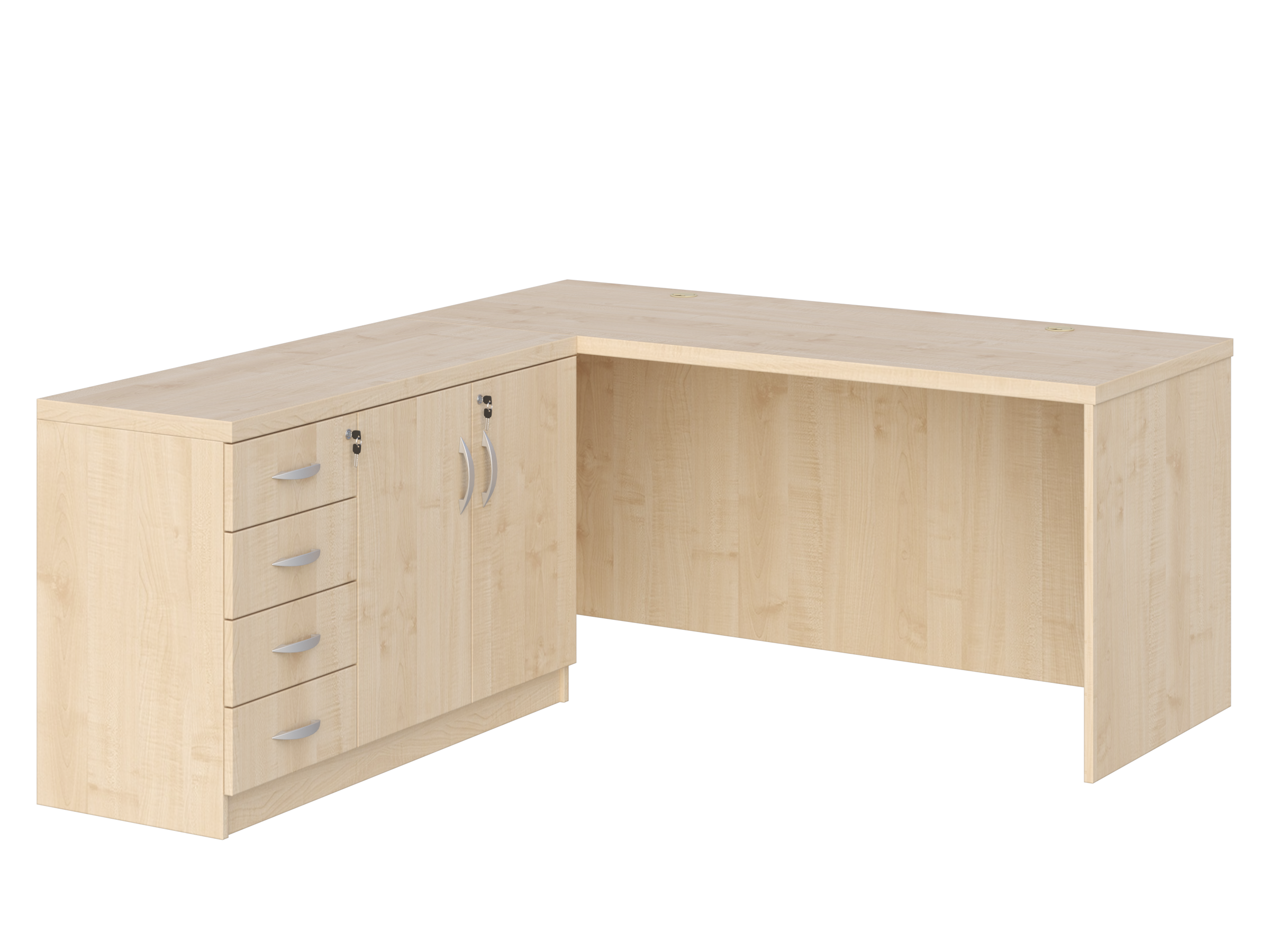 KUJAWIAK PREMIO ZESTAW 2 - Biurko gabinetowe dł. 1600 z komodą Nr 2