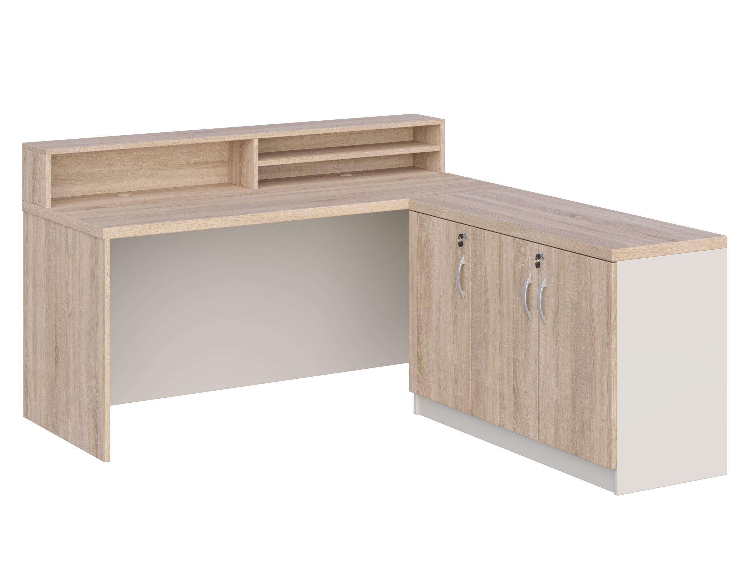 KUJAWIAK PREMIO ZESTAW 13 - Biurko z nadstawką dł. 1600 z komodą Nr 3