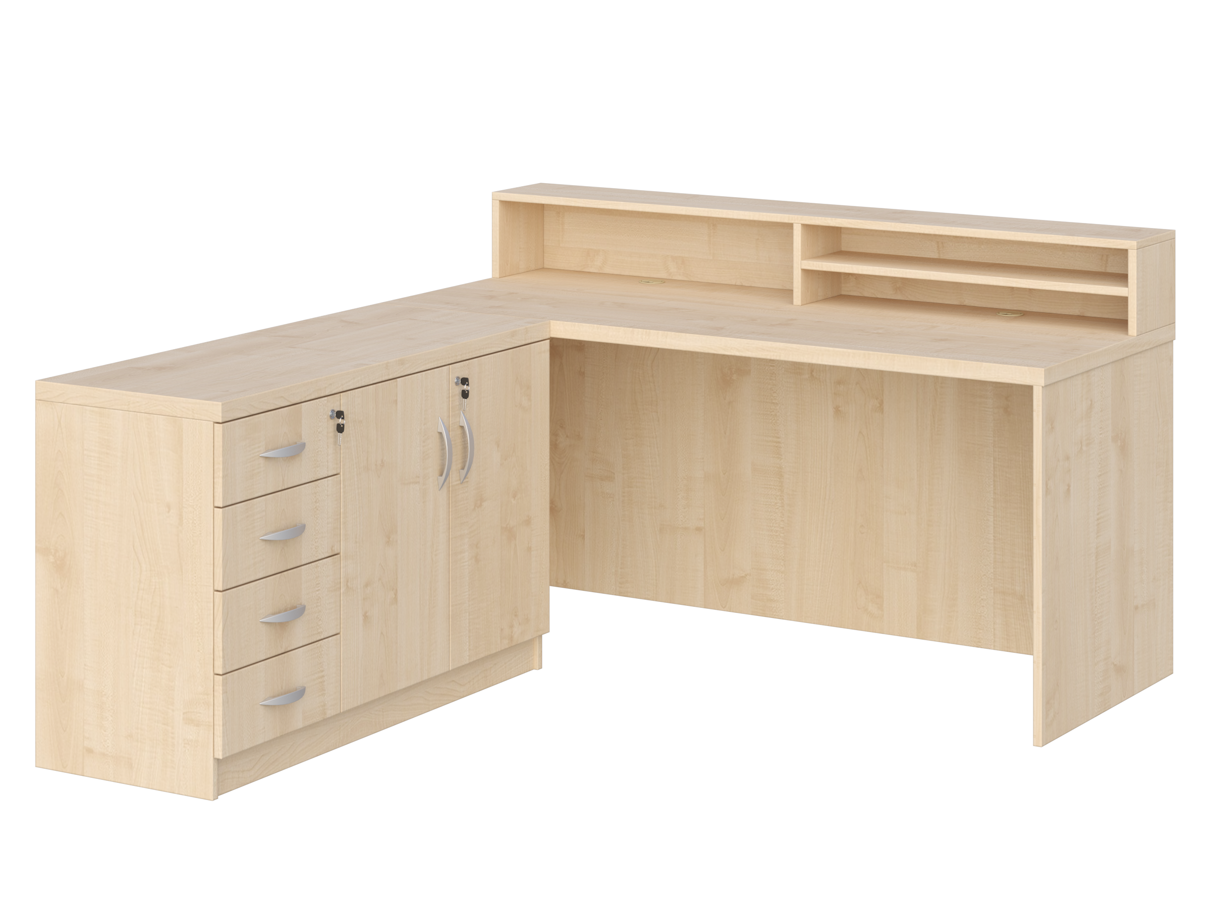 KUJAWIAK PREMIO ZESTAW 15 - Biurko z nadstawką dł. 1800 z komodą Nr 2