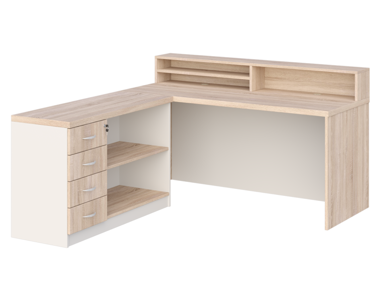 KUJAWIAK PREMIO ZESTAW 32 - Biurko z nadstawką dł. 1800 z komodą Nr 4