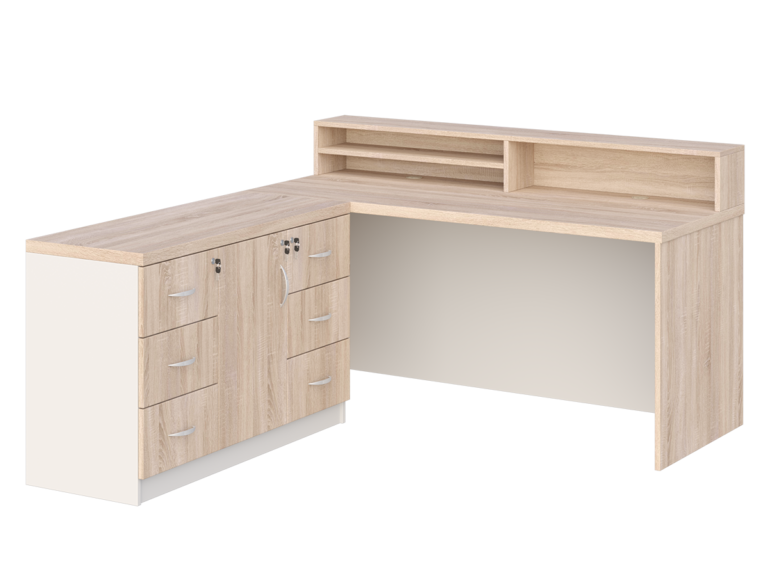 KUJAWIAK PREMIO ZESTAW 33 - Biurko z nadstawką dł. 1800 z komodą Nr 5