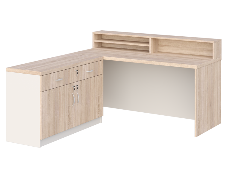 KUJAWIAK PREMIO ZESTAW 36 - Biurko z nadstawką dł. 1800 z komodą Nr 8